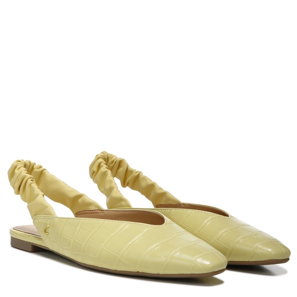 Circus by Sam Edelman Pineapple Yellow Crocodile Omina Slingback Flats